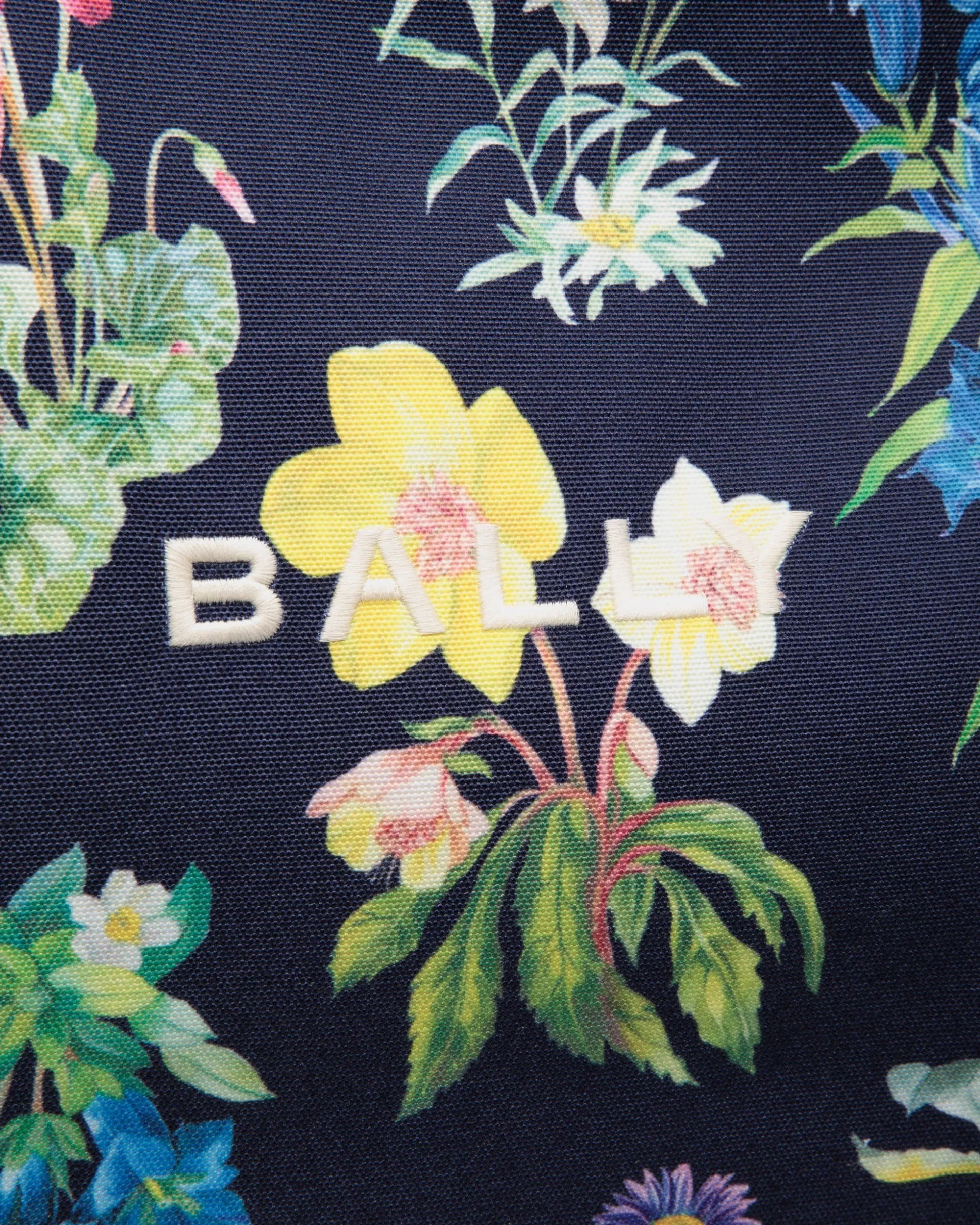 Easy Bally Tragetasche Für Damen Aus Canvas Und Leder Mit Mountain Flower-Print