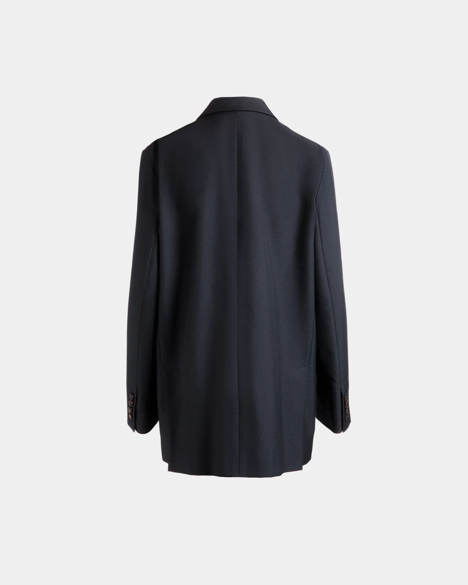 Einreihige Jacke Aus Einer Wollmischung In Navy Blue