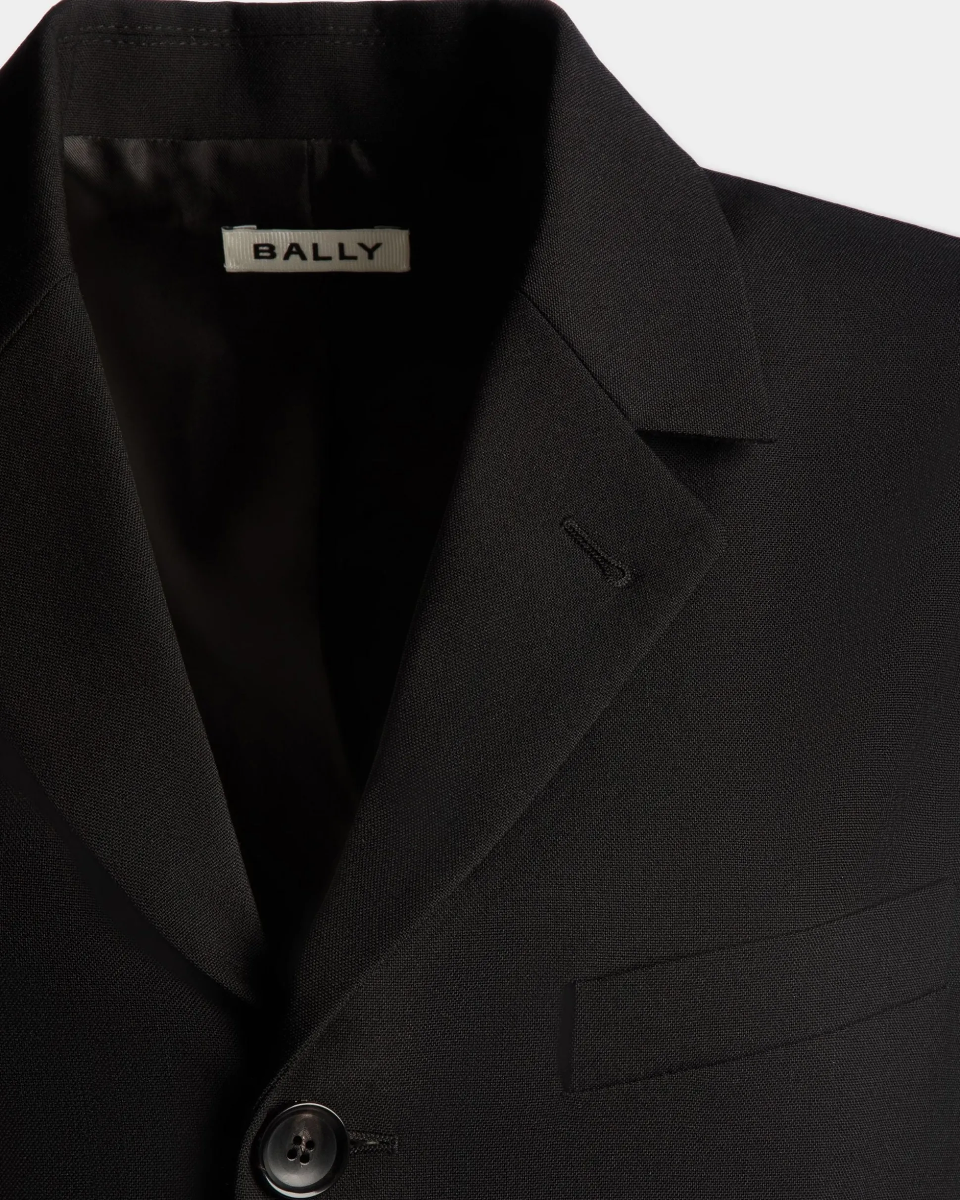 Einreihige Jacke Aus Wolle In Schwarz