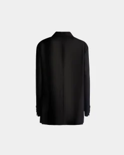 Einreihige Jacke Aus Wolle In Schwarz