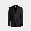 Einreihiger Blazer Aus Wolle In Navy Blue Aus Der Adrien Brody Travel-Kollektion