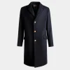 Einreihiger Mantel Aus Einer Wollmischung In Navy Blue Aus Der Adrien Brody Travel-Kollektion