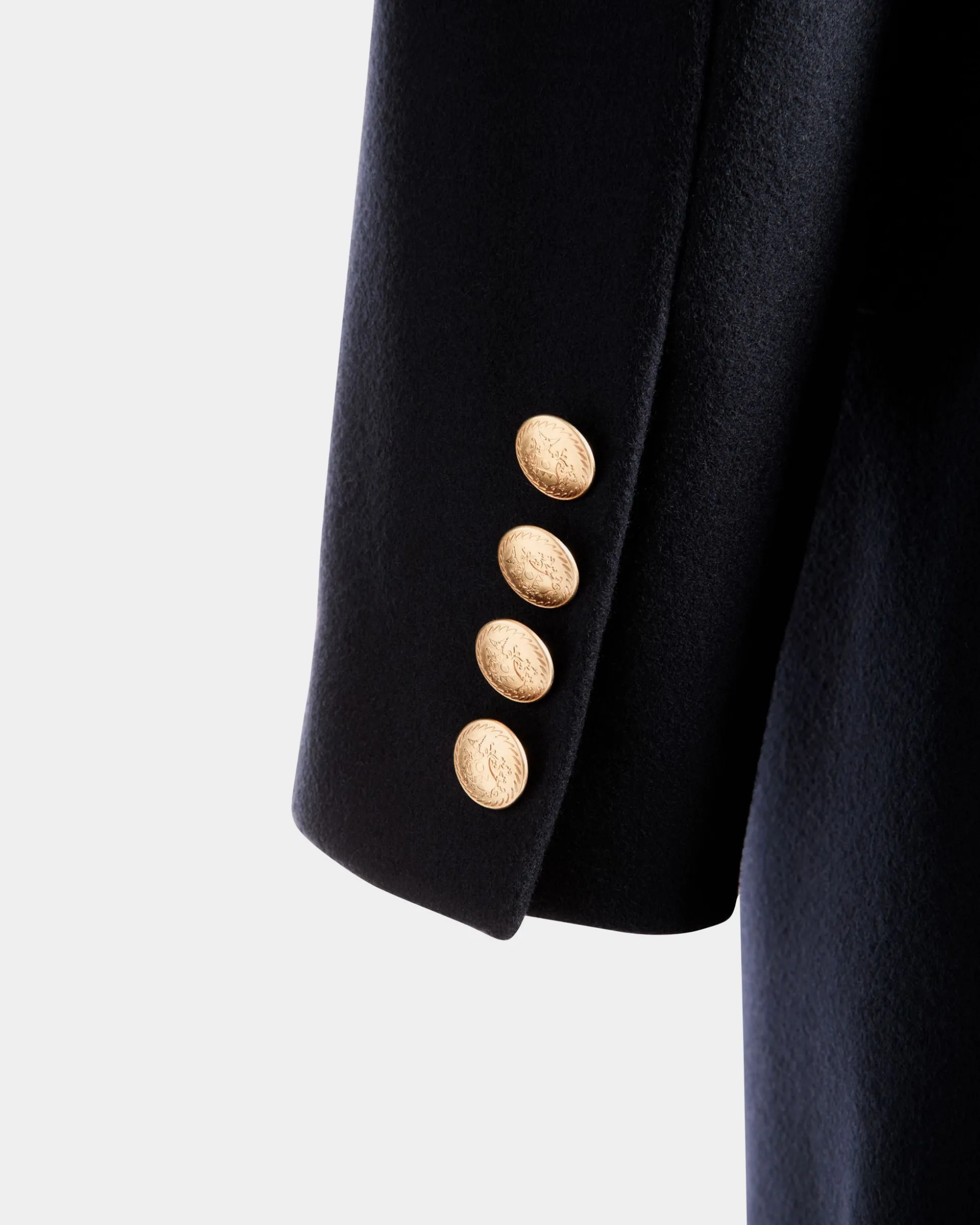 Einreihiger Mantel Aus Einer Wollmischung In Navy Blue Aus Der Adrien Brody Travel-Kollektion