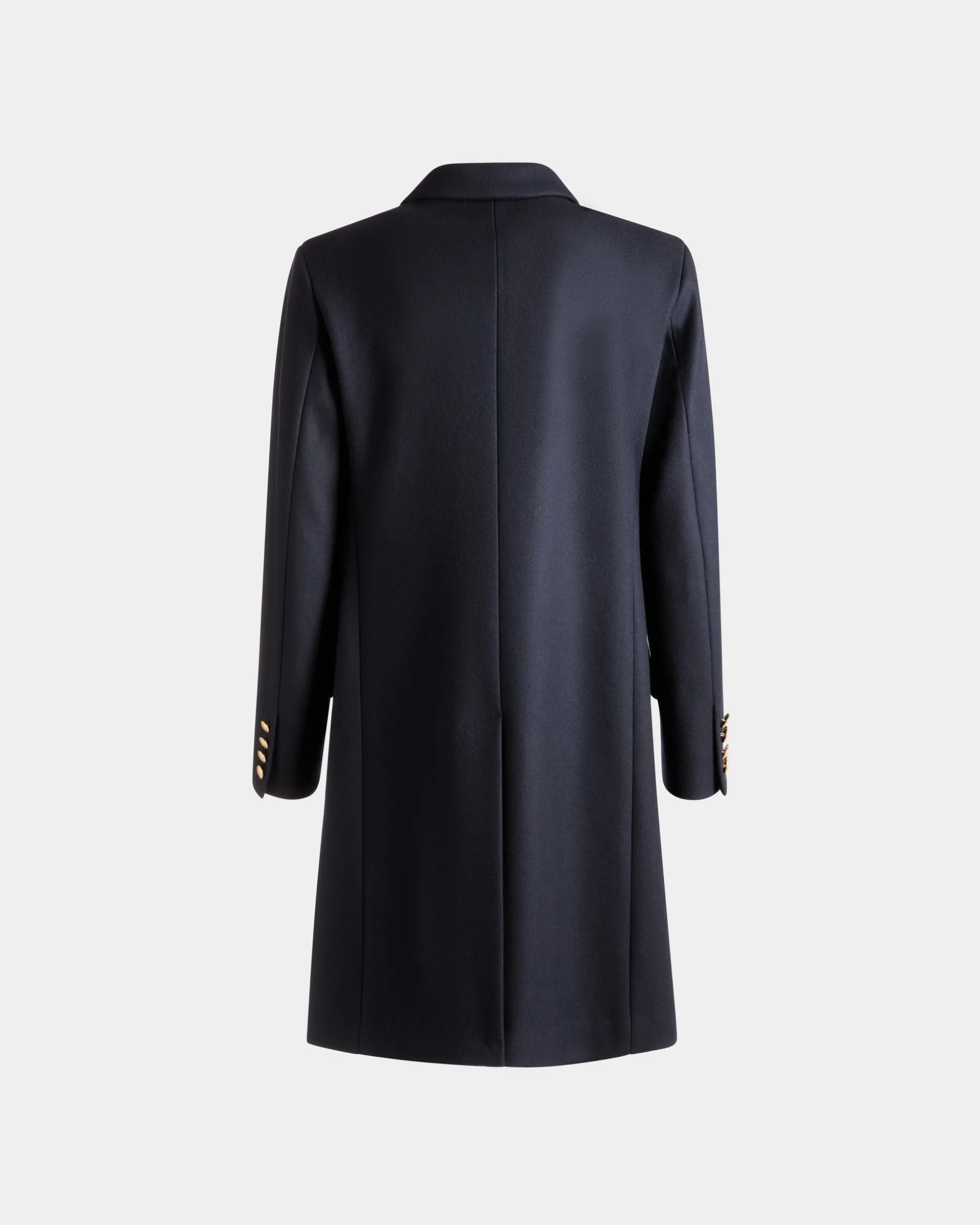Einreihiger Mantel Aus Einer Wollmischung In Navy Blue Aus Der Adrien Brody Travel-Kollektion
