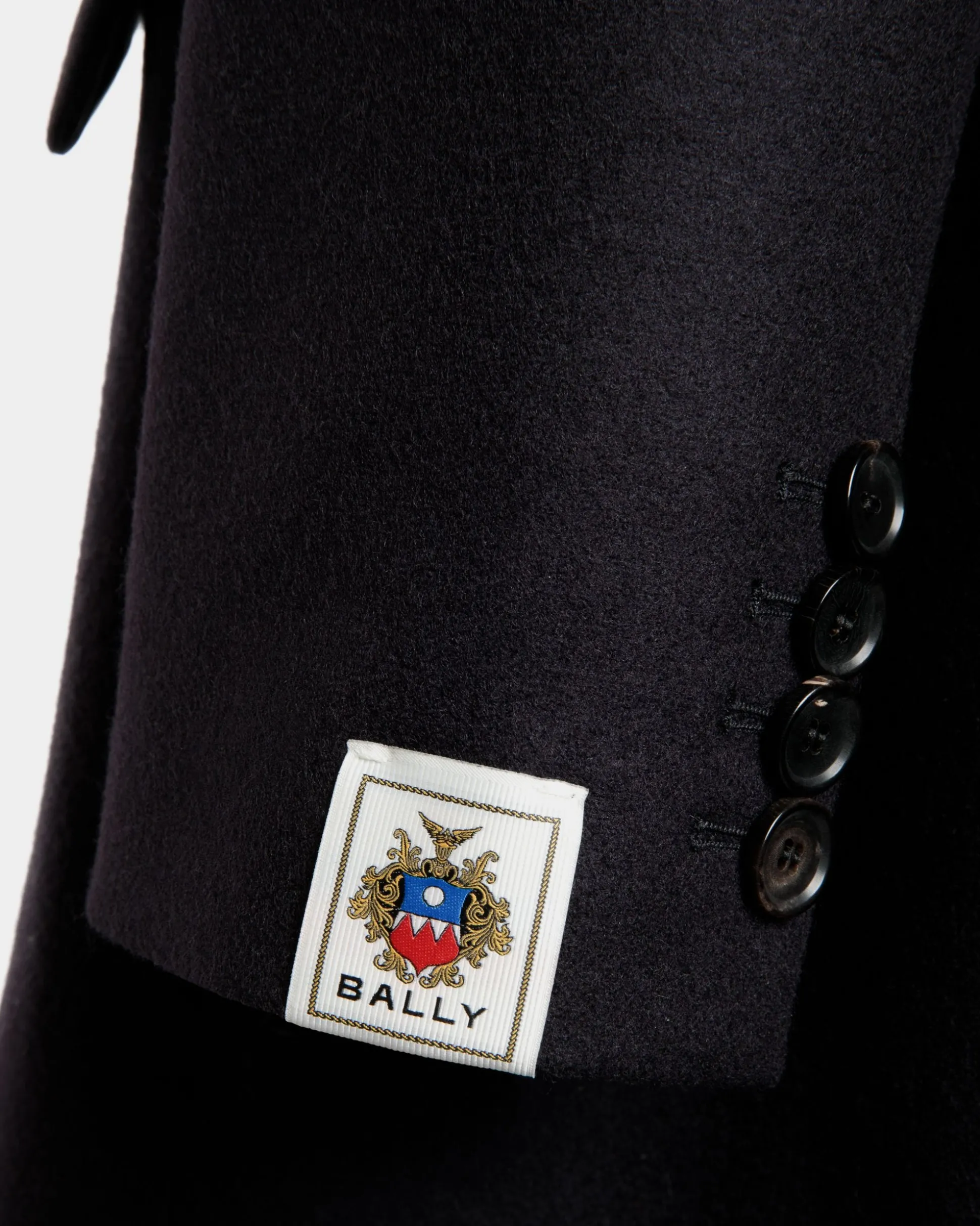 Einreihiger Midi-Mantel Aus Einer Wollmischung In Navy Blue