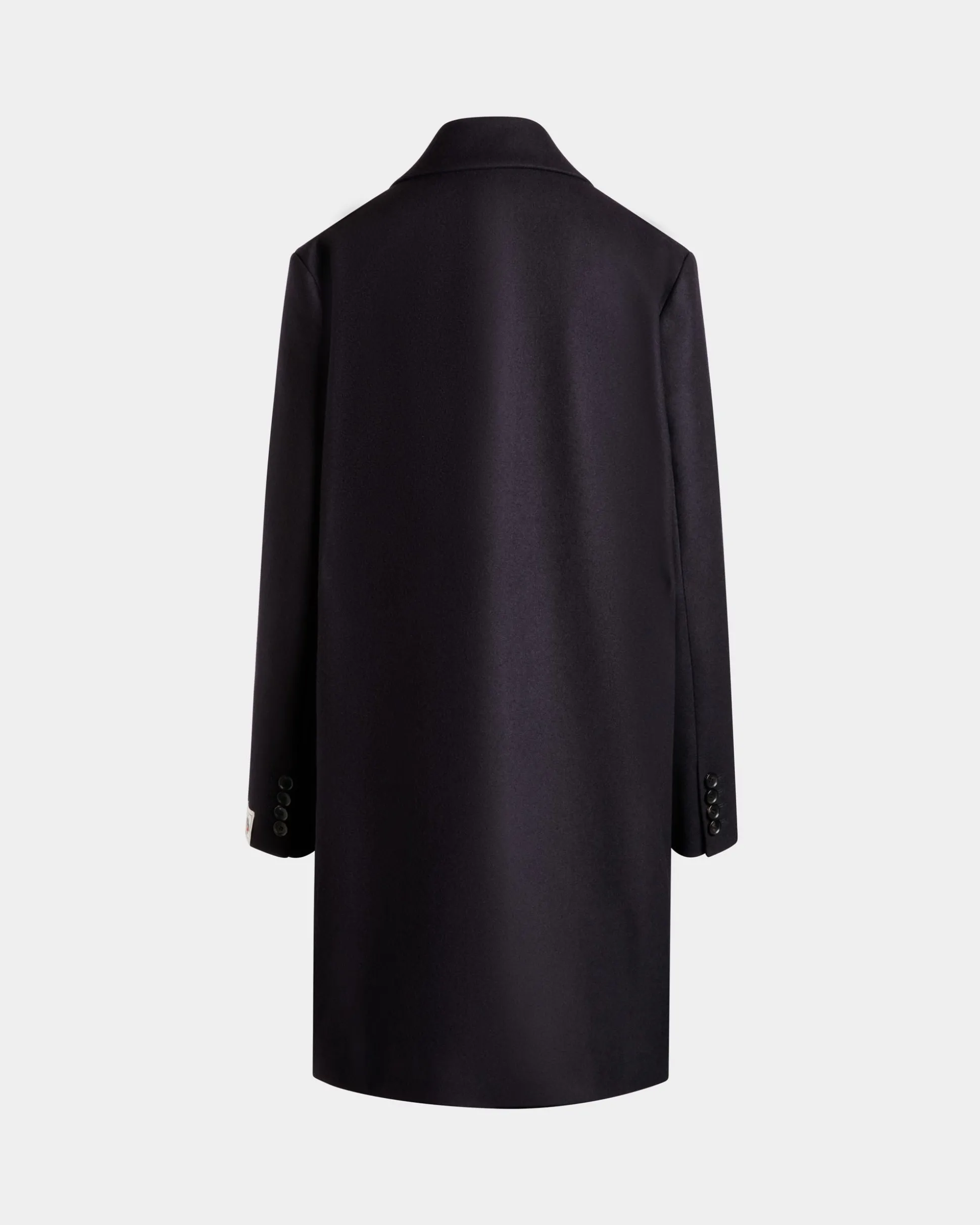Einreihiger Midi-Mantel Aus Einer Wollmischung In Navy Blue