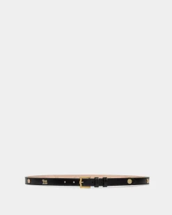 Emblem 95 cm Gürtel Aus Gebürstetem Leder In Schwarz