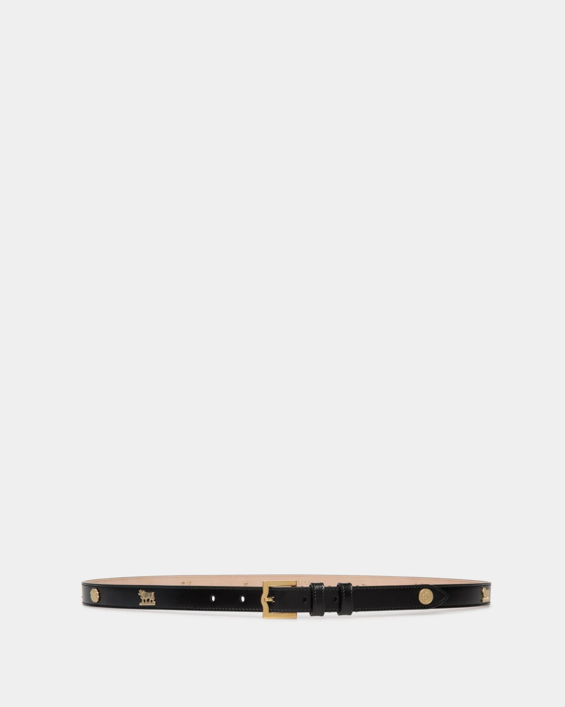 Emblem 95 cm Gürtel Aus Gebürstetem Leder In Schwarz