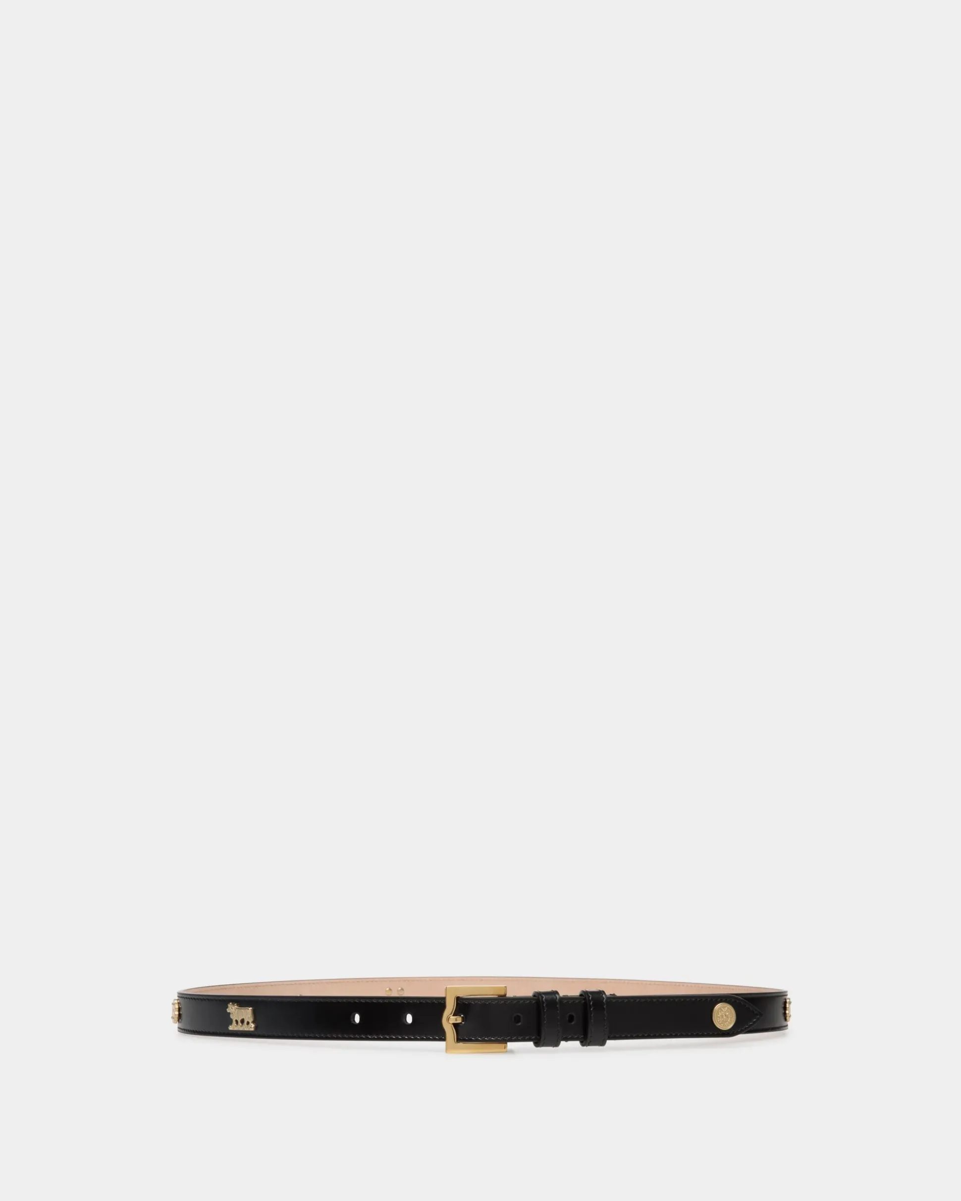 Emblem 85 cm Gürtel Aus Gebürstetem Leder In Schwarz