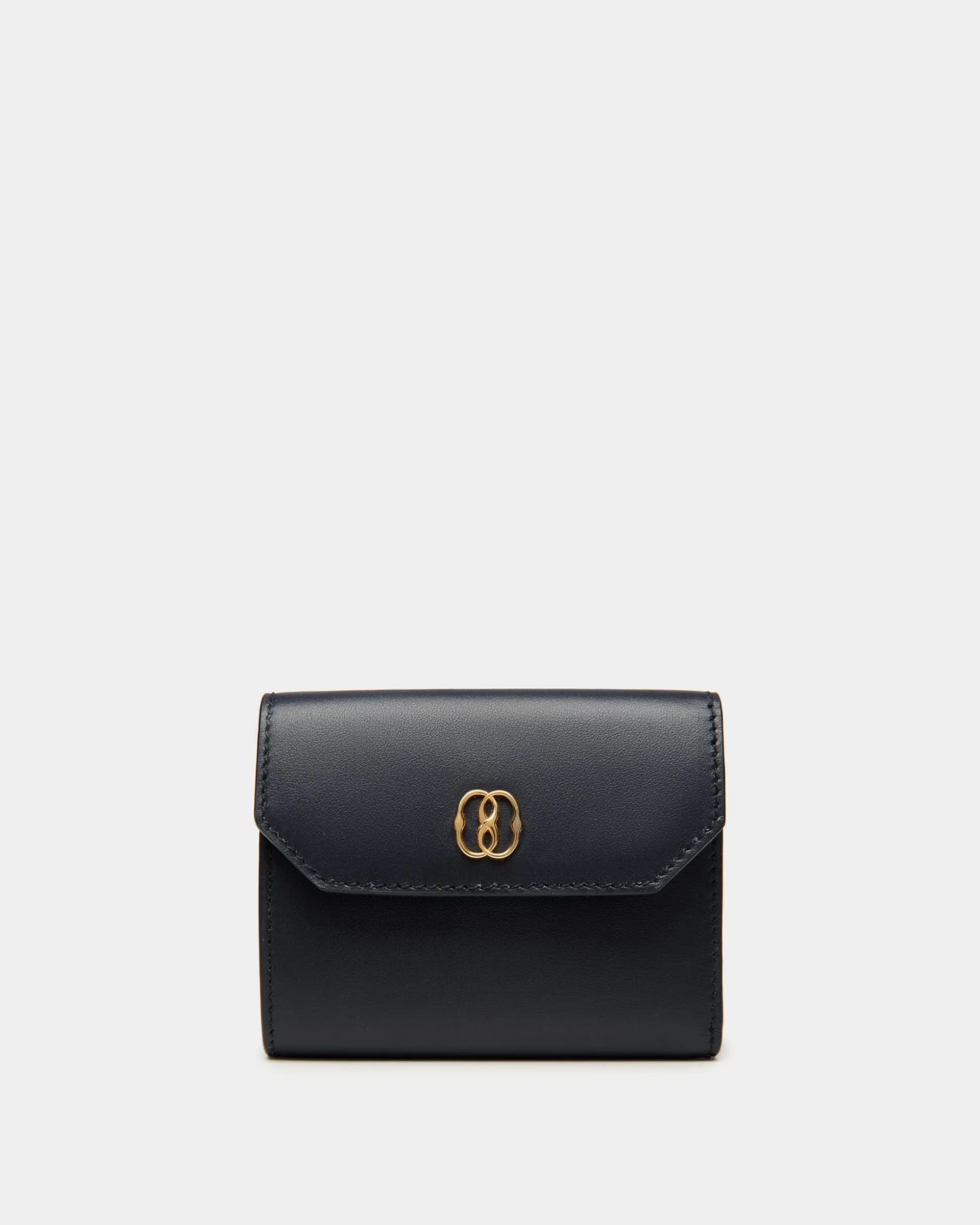 Emblem Geldbörse Aus Leder In Navy Blue