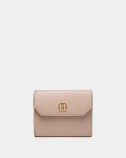 Emblem Geldbörse Aus Leder In Light Beige