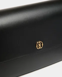 Emblem Kleine Umhängetasche Aus Leder In Schwarz