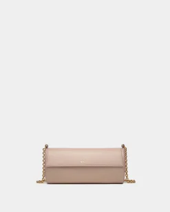 Emblem Minitasche Aus Leder In Light Beige