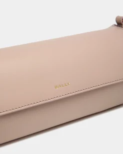 Emblem Minitasche Aus Leder In Light Beige