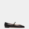 Flache Mary-Janes Ballyrina Aus Schwarzem Leder