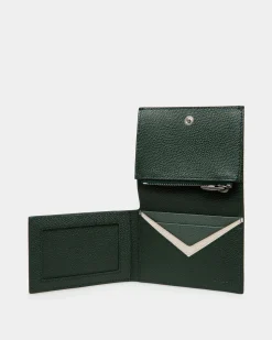 Flag Dreiteilige Geldbörse Aus Leder In Bottle Green