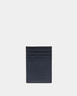 Flag Kartenetui Aus Blauem Leder