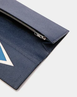 Flag Klassische Geldbörse Aus Blauem Leder