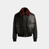 Fliegerjacke Aus Leder In Schwarz