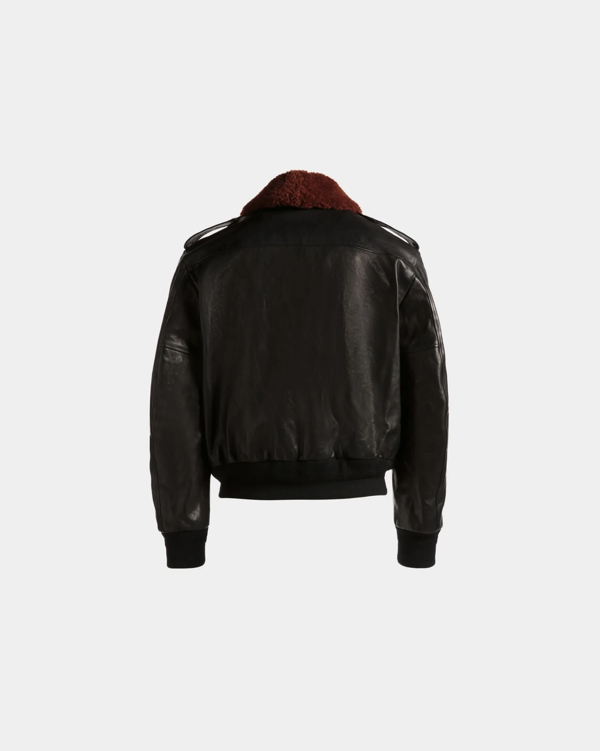 Fliegerjacke Aus Leder In Schwarz