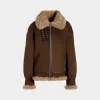 Fliegerjacke Aus Schaffell In Braun