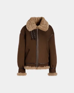 Fliegerjacke Aus Schaffell In Braun