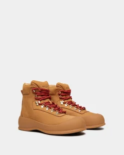 Frei Stiefelette Aus Braunem Veloursleder