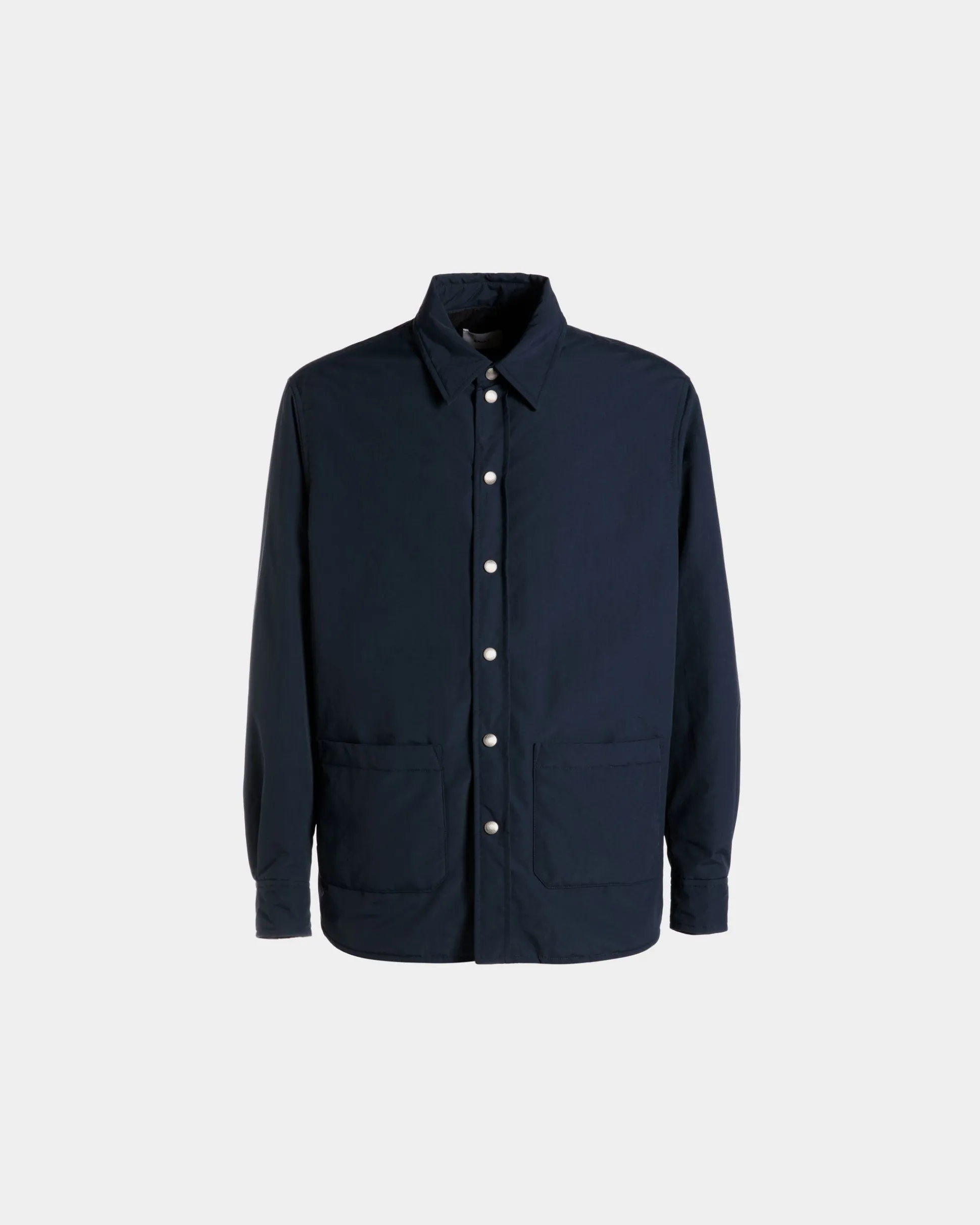 Gefütterte Hemdjacke Aus Nylon In Navy Blue