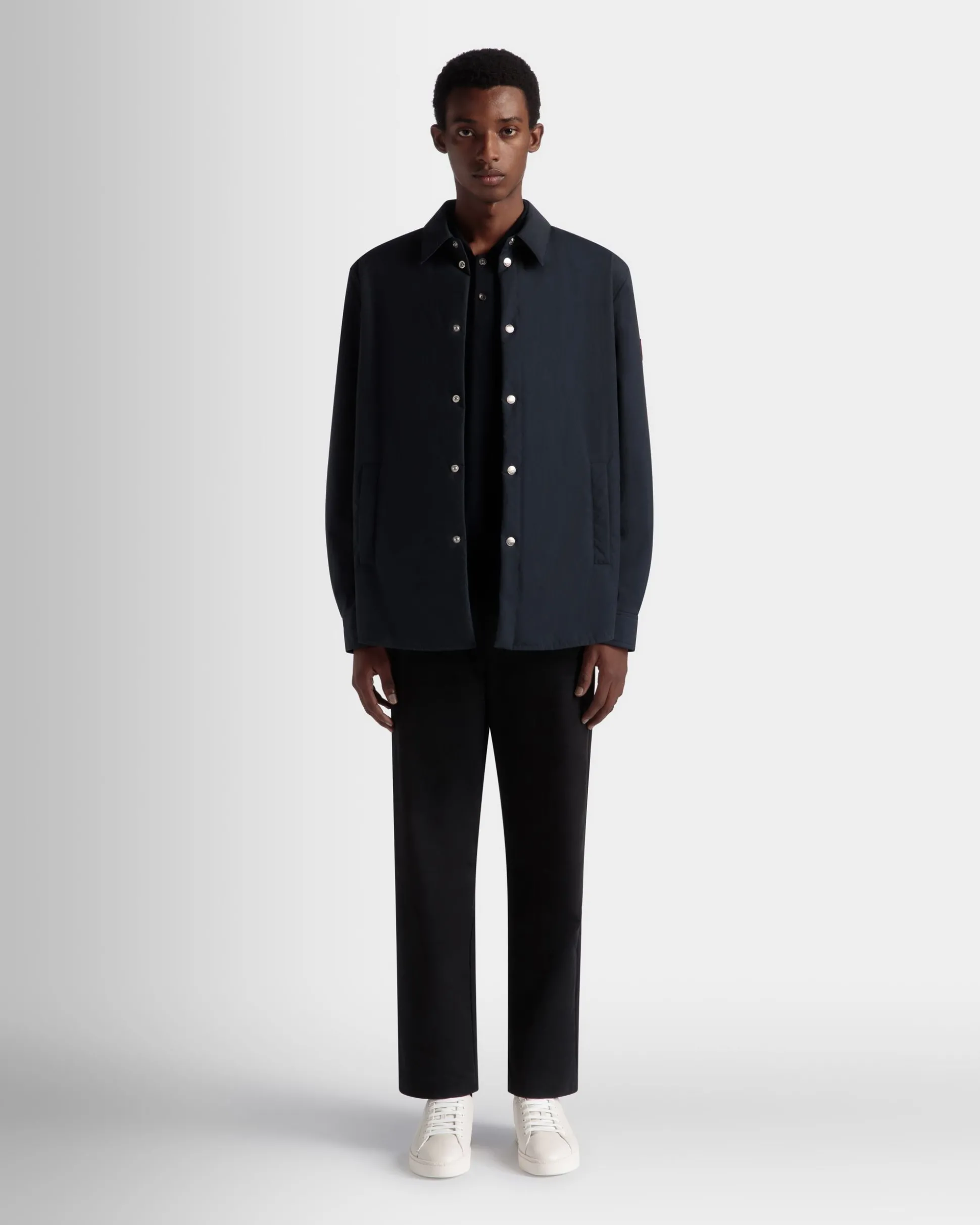 Gefütterte Hemdjacke Aus Nylon In Navy Blue