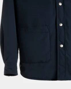 Gefütterte Hemdjacke Aus Nylon In Navy Blue