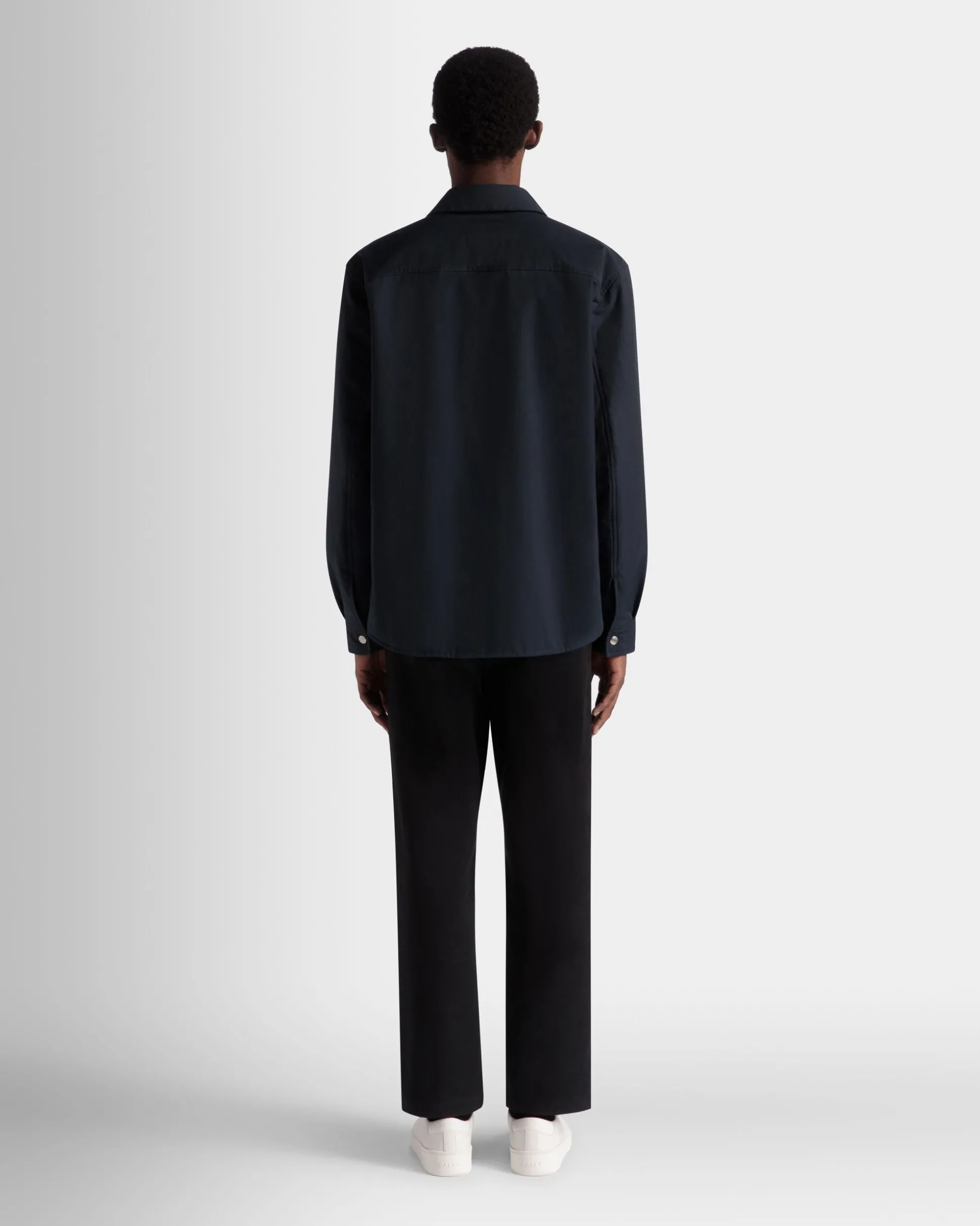 Gefütterte Hemdjacke Aus Nylon In Navy Blue