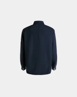 Gefütterte Hemdjacke Aus Nylon In Navy Blue
