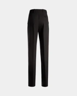 Gerade Geschnittene Hose Aus Wolle In Schwarz