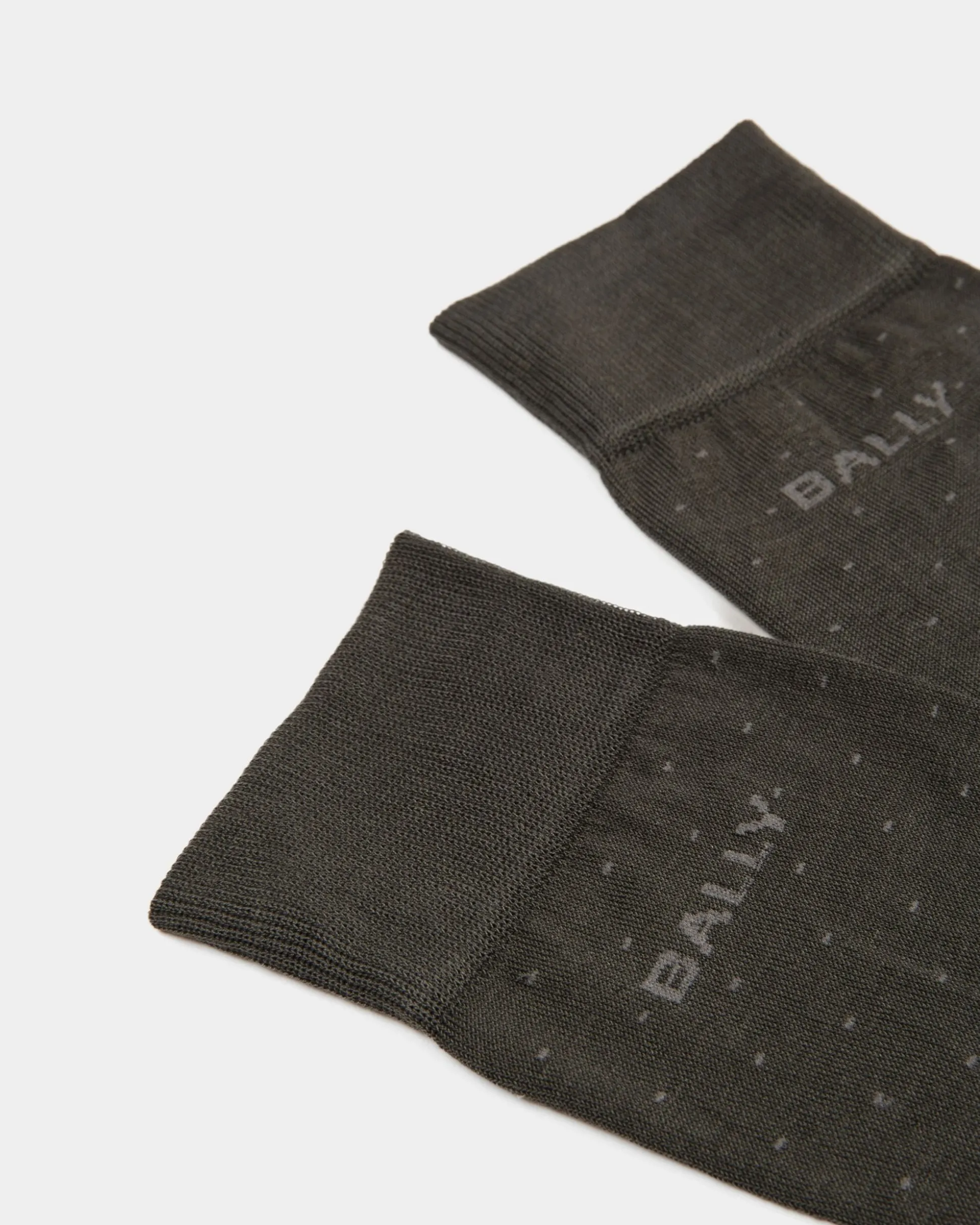 Gerippte Logo-Socken Aus grauem Baumwollgemisch