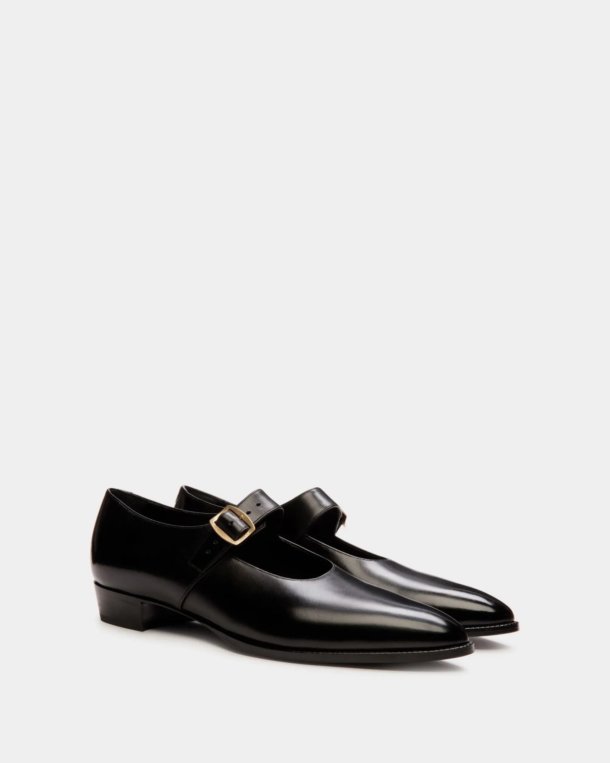 Glendale Mary Jane Aus Leder In Schwarz