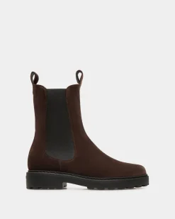 Gusto Bootie Aus Veloursleder In Ebenholzschwarz