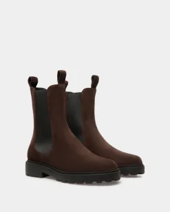 Gusto Bootie Aus Veloursleder In Ebenholzschwarz