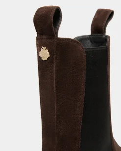 Gusto Bootie Aus Veloursleder In Ebenholzschwarz