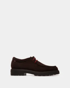 Gusto Derby-Schuhe Aus Veloursleder In Ebenholz
