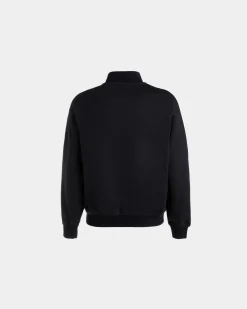 Half-Zip-Sweatshirt Aus Baumwolle In Navy Blue Mit Bally Crest Logo