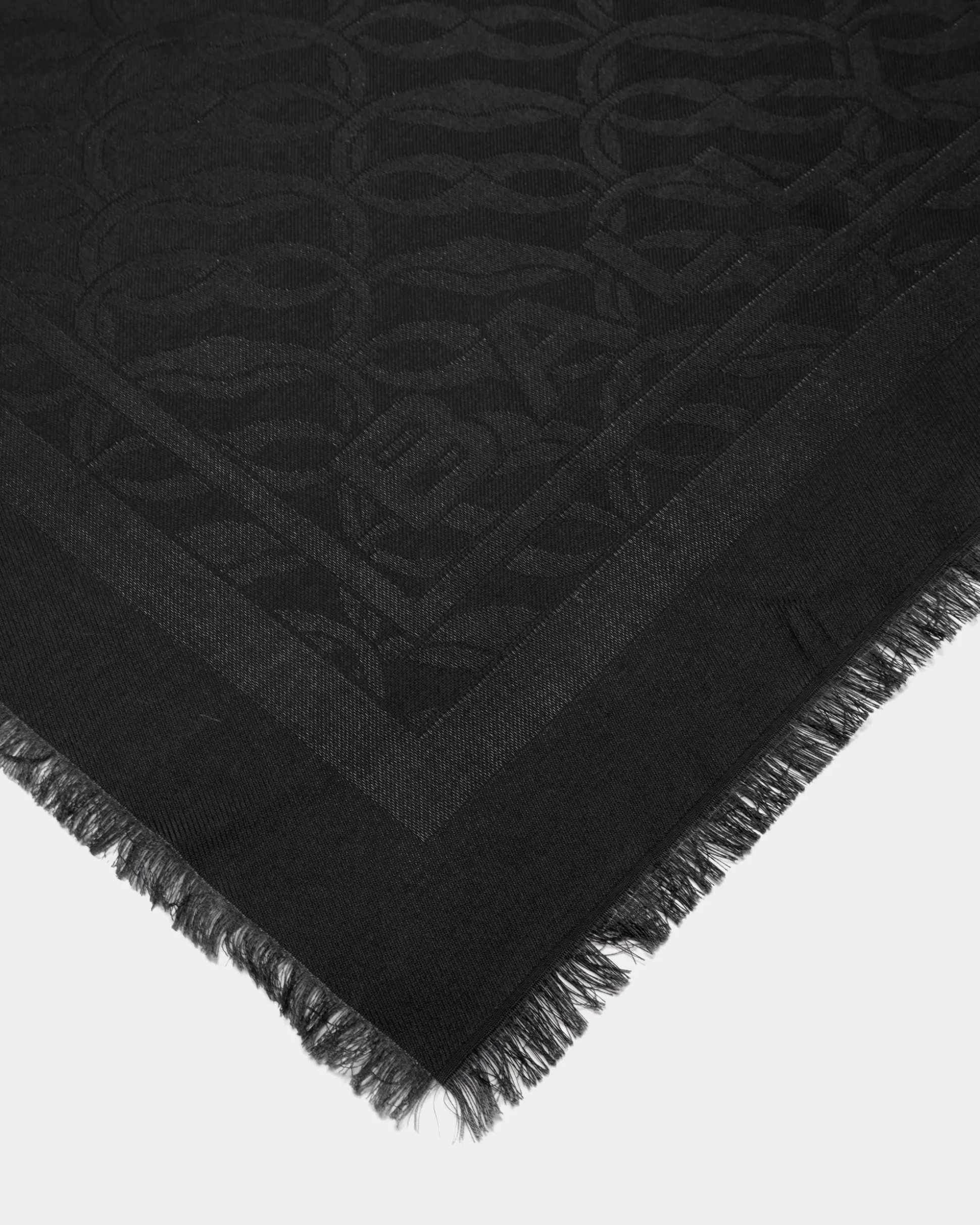 Halstuch mit Emblem-Print Aus schwarzer Seide