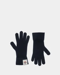 Handschuhe Aus Wolle In Navy Blue Mit Bally Crest Logo