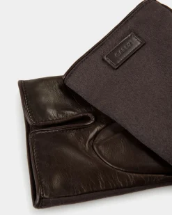 Handschuhe Mit Logo Aus Kaschmir Und Leder In Ebenholzschwarz