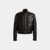 Hemdjacke Aus Leder In Schwarz