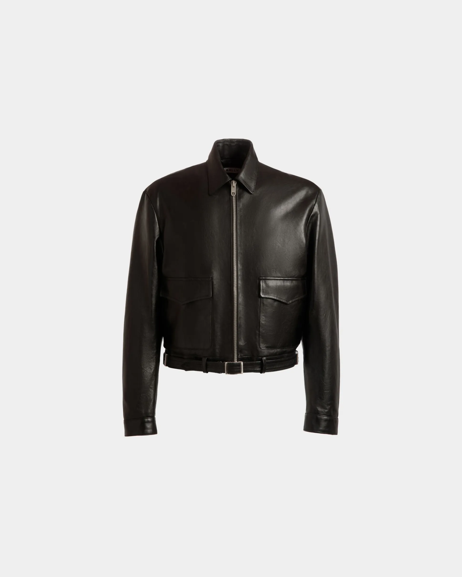Hemdjacke Aus Leder In Schwarz