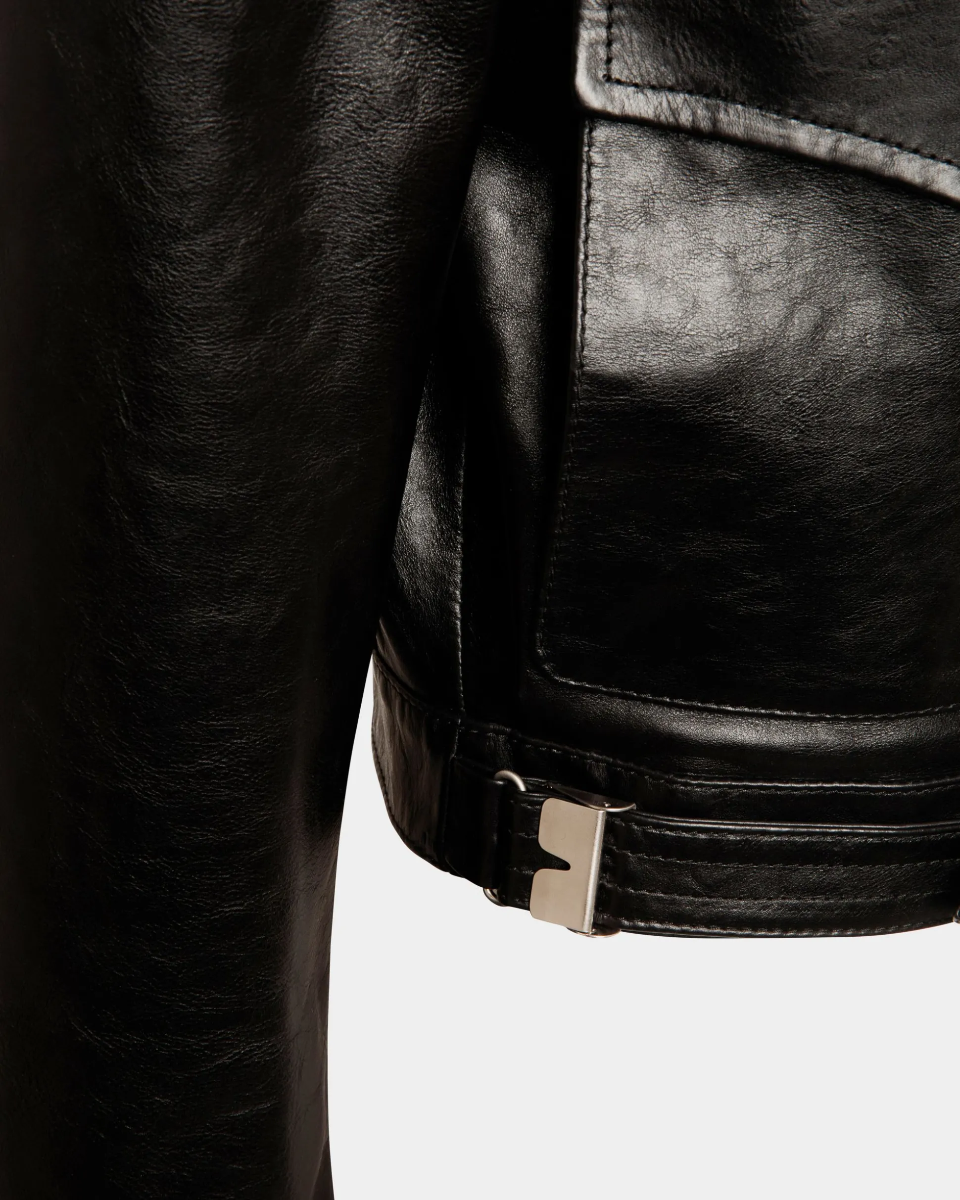 Hemdjacke Aus Leder In Schwarz