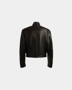 Hemdjacke Aus Leder In Schwarz