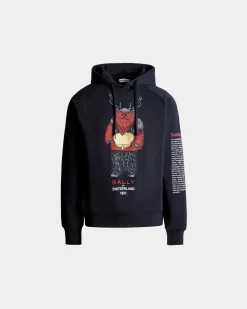 Hoodie Mit Forest Mask Aus Baumwolle In Navy Blue