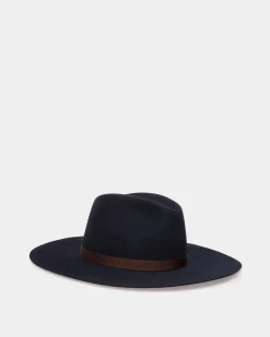 Hut Mit Breiter Krempe Aus Filz In Navy Blue