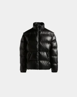 2-In-1-Steppjacke Aus Schwarzem Leder